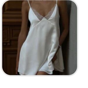 Commense Satin Backless V-Neck Mini Dress